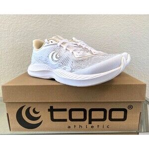 Topo Athletic Fli-Lyte 5 Womens 7 White 3MM Drop Running Gym Athletic Shoes